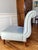Pair of Barbara Barry for Baker Celadon Silk, Scroll Back Slipper Chairs For Sale - Image 9 of 12