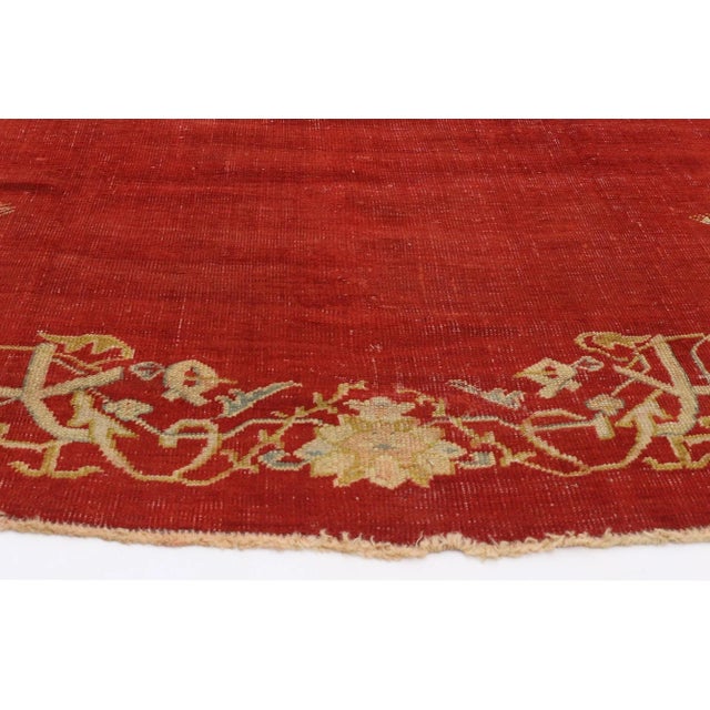 Early 20th Century Antique Red Turkish Oushak Rug - 08'05 X 11'10 For Sale - Image 5 of 11