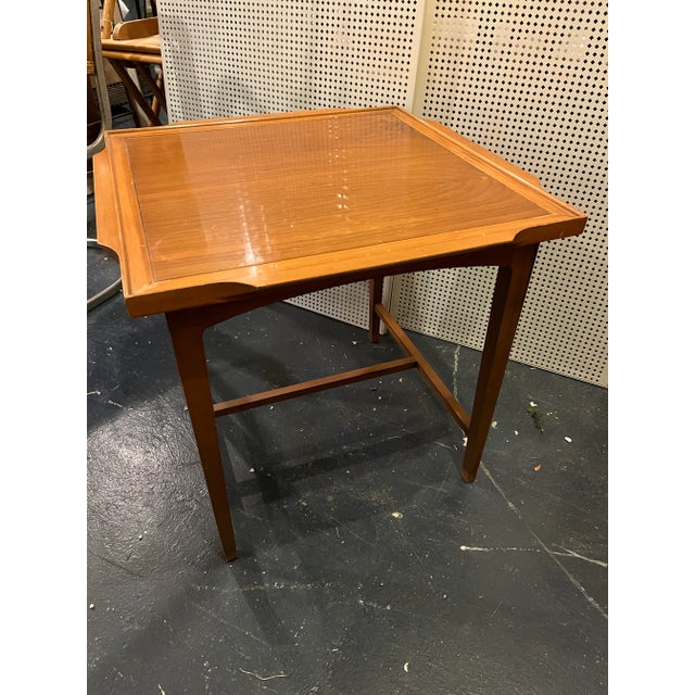 Mid-Century Modern 1960s Square Walnut Mid Century Side Table For Sale - Image 3 of 11