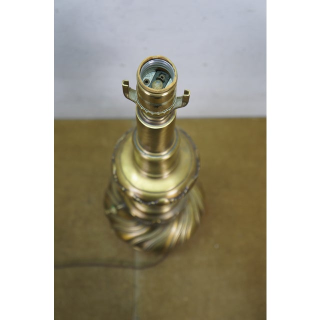 Vintage Brass Hollywood Regency Baluster Oil Lantern Table Lamp For Sale - Image 9 of 14