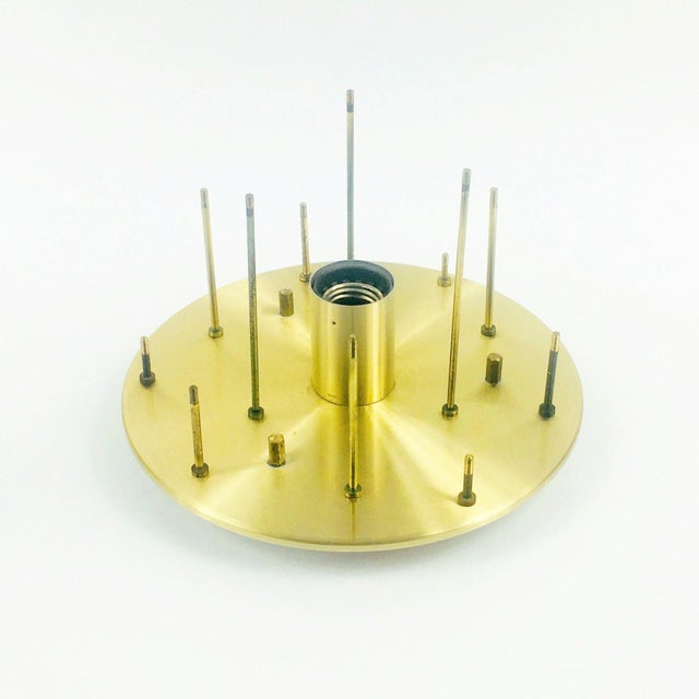 Gold Mid-Century Sputnik Murano Glass & Brass Flush Mount from Doria, Germany,1970s For Sale - Image 8 of 11