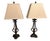 A pair of bronze and marble lamps with a metal and ceramic body. This set of table lamp fits perfectly in mansion or any...