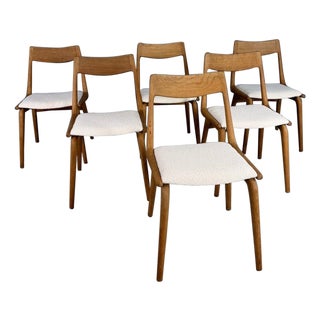 Danish Oak Boomerang Chairs by Alfred Christensen, 1950s, Set of 6 For Sale