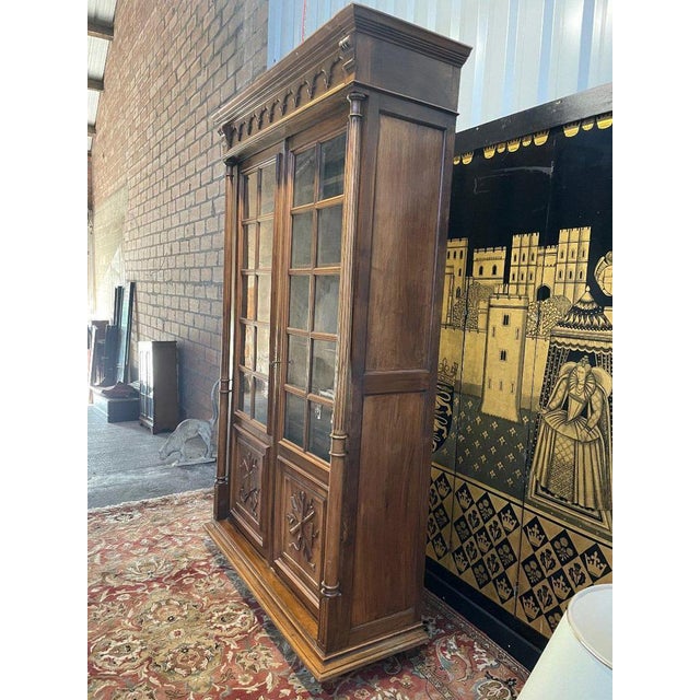 Renaissance Style Walnut Showcase For Sale - Image 4 of 9