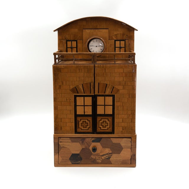 Brown Early 20th Century Japanese Wood House/Men’s Dressing Box For Sale - Image 8 of 13