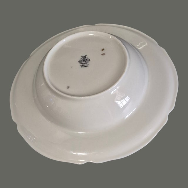 Castleton - USA Vintage Pair u.s.a Castleton Gloria Fine China Taupe Roses Blue Band 22Kt Gold Trim Bowls For Sale - Image 4 of 8