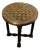 Round Chessboard Side Table with Decorative Copper Top For Sale