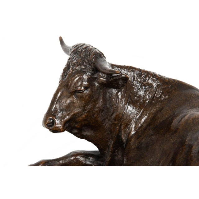Circa 1880 French Antique Bronze Sculpture “Resting Bull” by Rosa Bonheur For Sale - Image 6 of 12