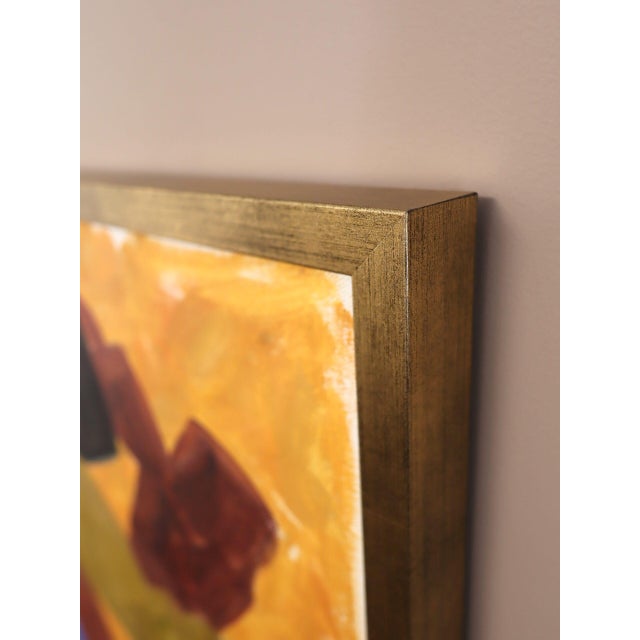Textile 1965 Mid-Century Modern 'Forms in Motion' Vintage Abstract Oil Painting by Swedish Artist Ture Fabiansson (1910-1994), Framed For Sale - Image 7 of 12