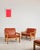 Brutalist Lounge Chairs with Ottoman in Oak and Leather by Tage Poulsen, Denmark, 1960s, Set of 3 For Sale - Image 4 of 18