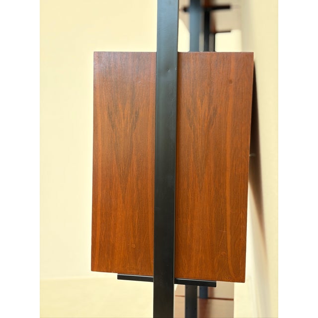 Vintage Bookcase in Wood with Metal and Brass Tips, 1970s For Sale - Image 6 of 18