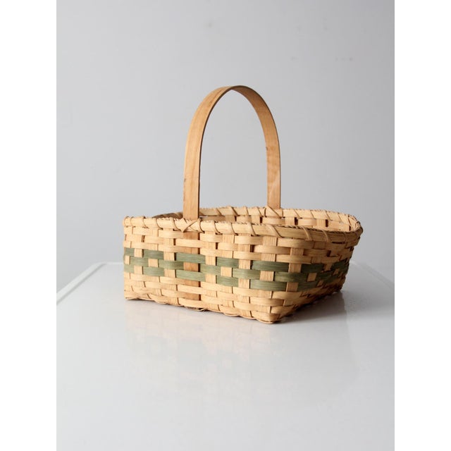 Vintage Handmade Gathering Basket For Sale - Image 6 of 13