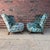 Pair of Late 40s Floral Slipper Chairs in the Style of Gilbert Rhode For Sale - Image 9 of 9