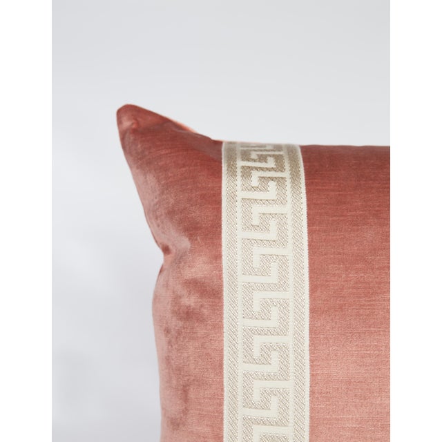 Blush Pink Velvet Greek Key Pillows A Pair Chairish