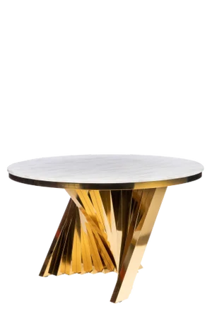 Modern Gold Waterfall Marble Top Dining Table