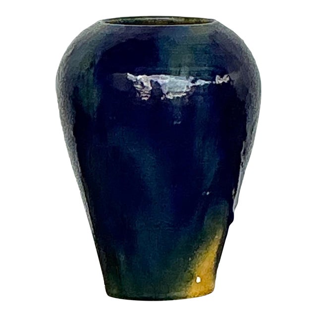Vintage Original Glazed Ceramic Vase For Sale