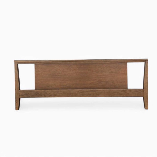 Brown Vintage Full-Size Walnut Headboard and Footboard For Sale - Image 8 of 18