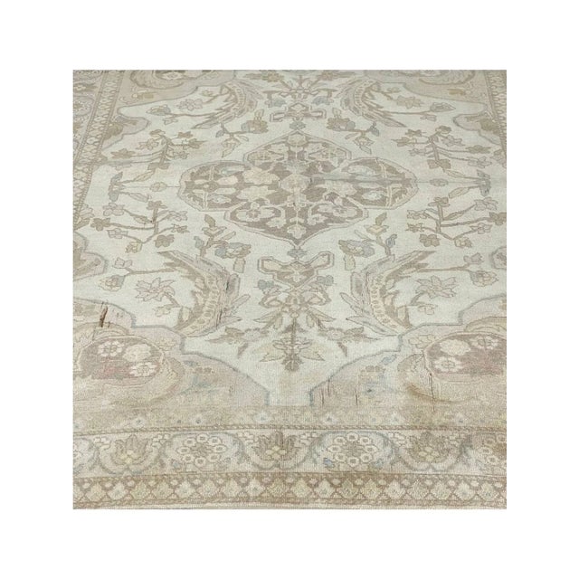 1950s Vintage Old Persian Turkeman Area Rug 4x5 For Sale - Image 9 of 10