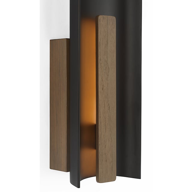 Visual Comfort Anne-Marie Barton for Visual Comfort Signature Remi 18" Sconce in Matte Carbon and Warm Walnut For Sale - Image 4 of 15