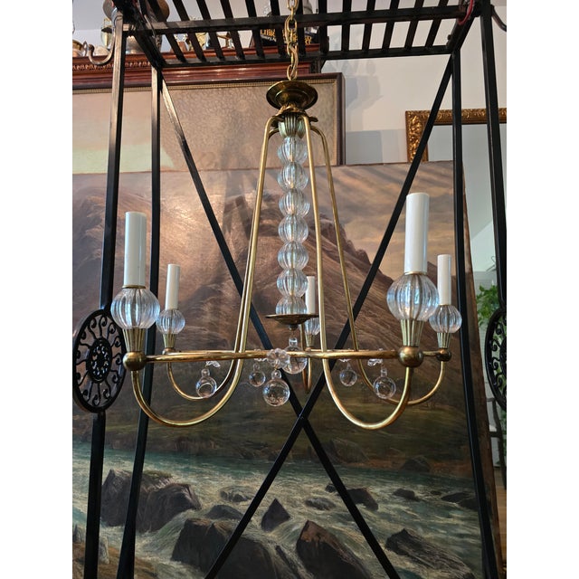 Mid Century Modern Designer Italian Chandelier 1950's For Sale - Image 11 of 14
