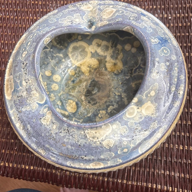 Crystalline Sky Blue/Lavender Large Bowl signed Wallicks. This bowl would make a gorgeous planter. It is really beautiful...
