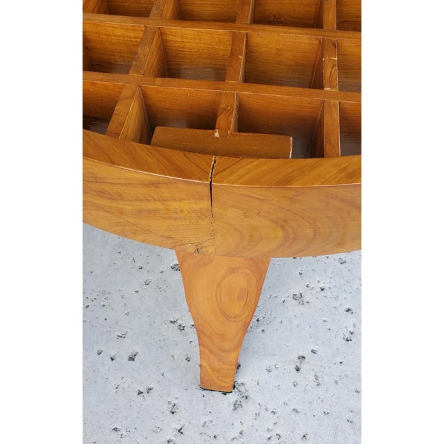 1950s Vintage Gio Ponti Style Grid Pattern Coffee Table With Paddle Like Legs For Sale - Image 10 of 12