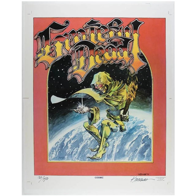 American 1977 Grateful Dead “Cosmic Charlie” Signed Gary Kroman Printer’s Proof Poster 127/150 For Sale - Image 3 of 4