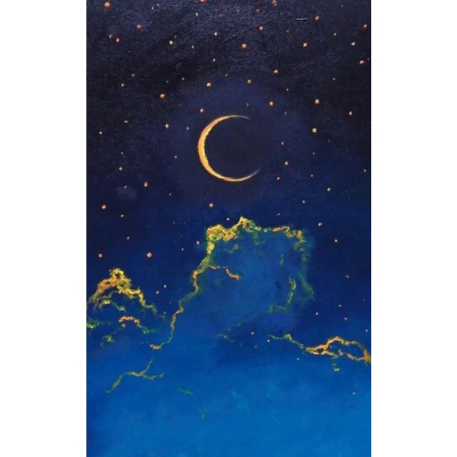 The Blue Night Moon Landscape Painting Oil on Canvas Chairish