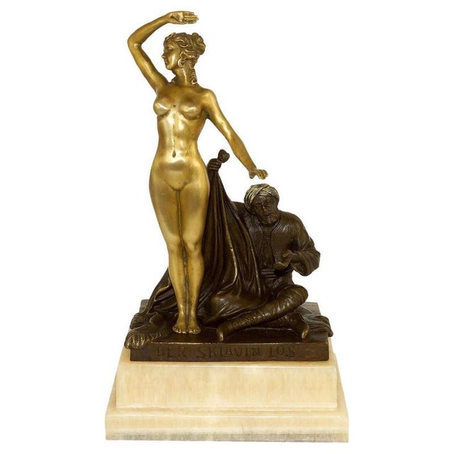 Art Nouveau Allegorical Female Nude, Early 20th Century, Gilt Bronze Sculpture For Sale - Image 10 of 10