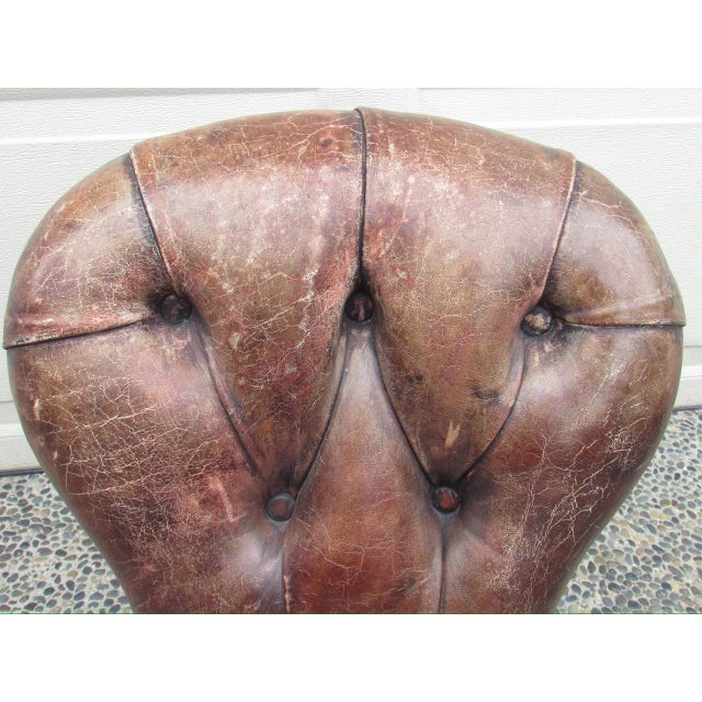 Antique English Leather Child’s Chair For Sale - Image 9 of 17