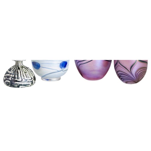 Crystal and Glass Cachepot Jars and Bottle by John Ditchfield for Kosta Boda and Isle of Wight Glass, Set of 4 For Sale - Image 6 of 8
