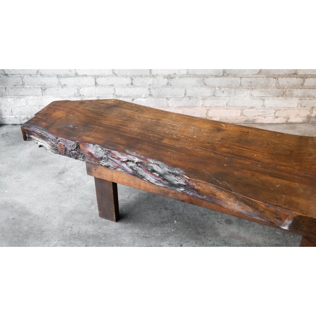 Vintage Primitive Live Edge Bench Rustic For Sale - Image 16 of 18