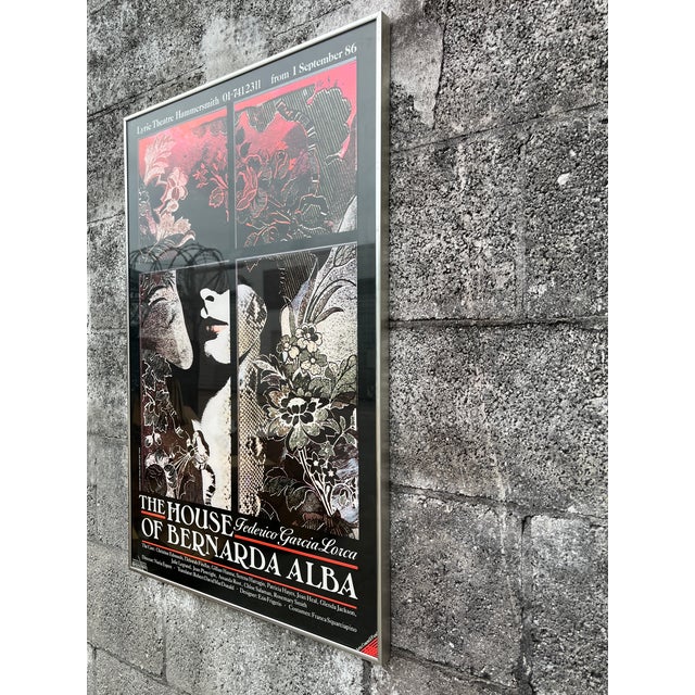 Vintage 1986 Original Framed Promotional Poster by Roslav Szaybo of "The House of Bernarda Alba" play by Federico Garcia...
