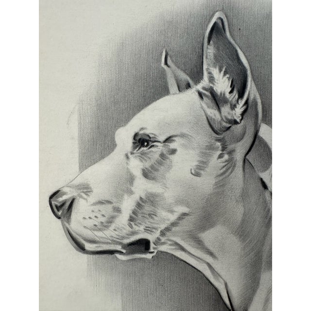 Original graphite pencil drawing by American artist and illustrator Theodore E. Schrock (1879–1952), depicting a side-...