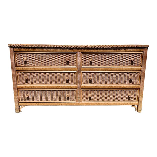 1980s Wicker Dresser By Henry Link Chairish