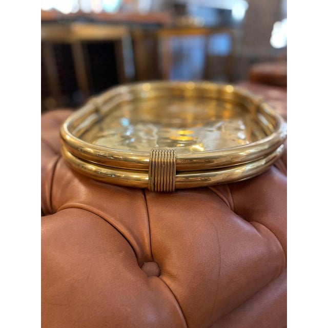 Large Oval Brass Tray, 1970s For Sale - Image 9 of 12