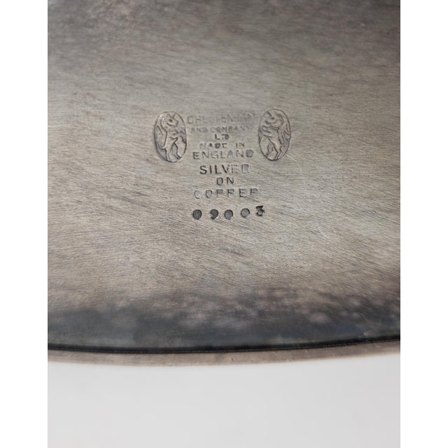 Mid-Century English Sheffield Silverplate Drinks Serving Tray With Gallery in Victorian Style For Sale - Image 12 of 12
