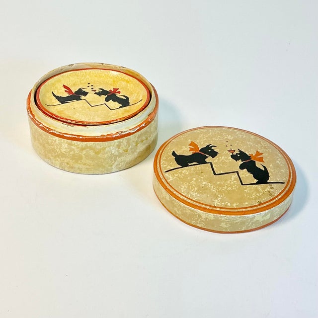 1950s Vintage Boho Chic Scottish Terrier Coasters - Set of 9. For Sale - Image 11 of 13