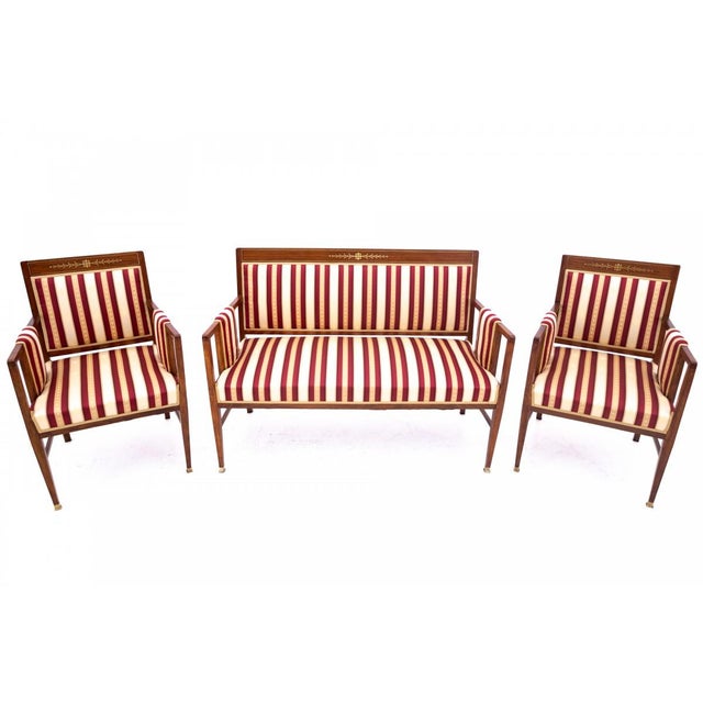 Antique Walnut Salon, 1890, Set of 3 For Sale - Image 13 of 18