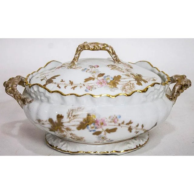 White Antique S & S Limoges Covered Casserole Dish For Sale - Image 8 of 8