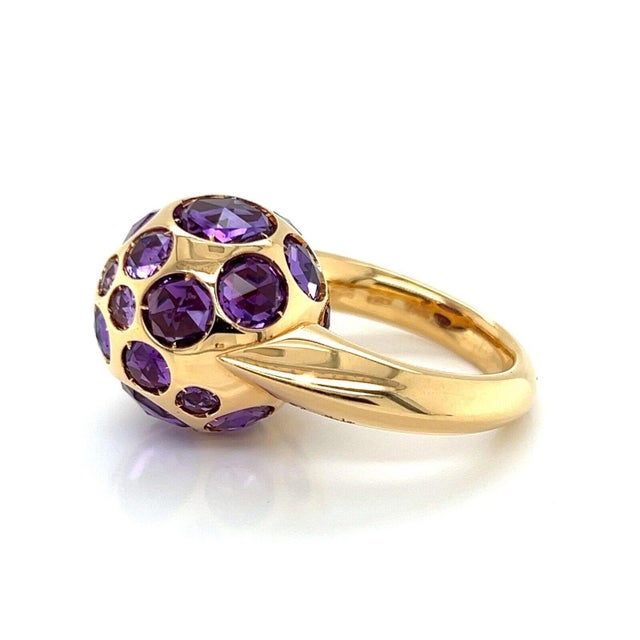 Pomellato Amethyst 18k Rose Gold Harem Cocktail Ring - Size 6.5 For Sale - Image 11 of 12