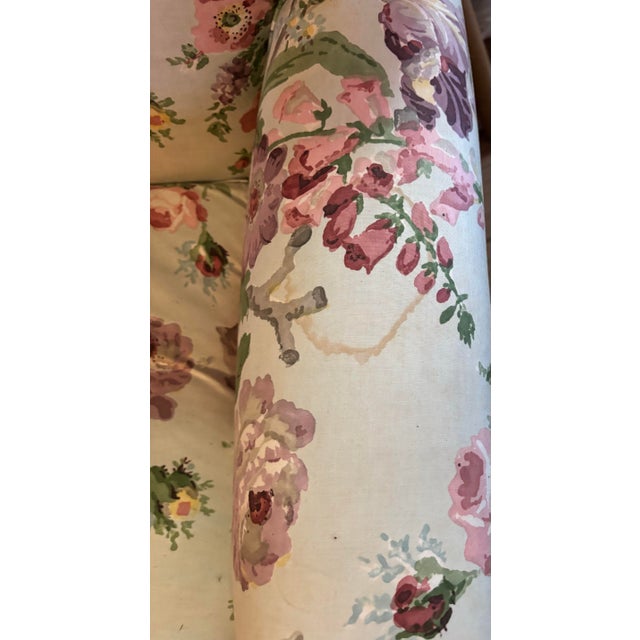 Wood 1980s Upholstered Love Seat in Pretty Brunschwig & Fils Fabric For Sale - Image 7 of 7