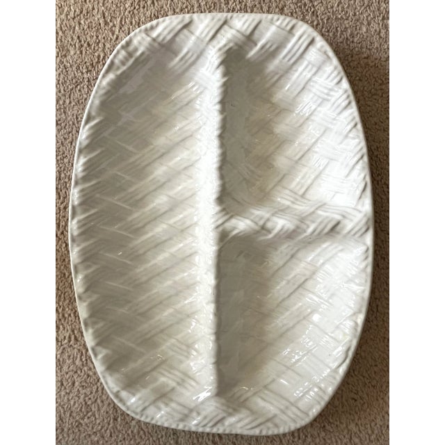 1990s Vintage Ceramic Basket Weave Serving Dish-Neuwirth For Sale - Image 5 of 7