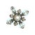 Modern Late 20th-Century John Hardy Sterling and 18 Karat Blue Topaz Cross Brooch For Sale - Image 3 of 4