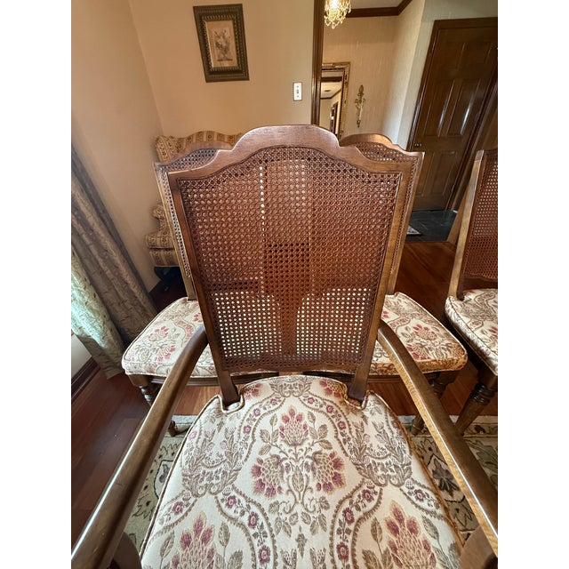 Vintage Ethan Allen Cane Back Dining Chairs- Set of 6 For Sale - Image 10 of 12