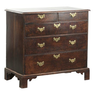 Antique English Oak Chest of Drawers, 1700s For Sale