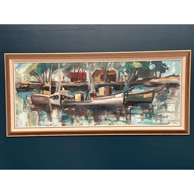 Dag Björn Hellsing, Harbour Motif, 1960s, Oil on Panel, Framed For Sale - Image 15 of 18