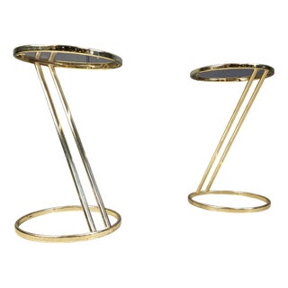 Vintage Brass Side Tables, 1970s, Set of 2 For Sale