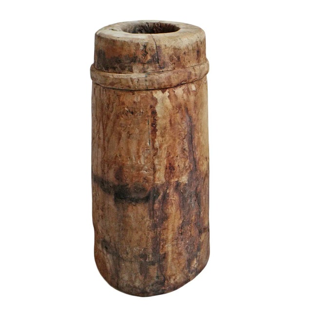 Wood Antique India Wood Butter Pot For Sale - Image 7 of 7