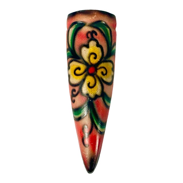1940s Vintage Southwestern Navajo Mexican Style Chalkware Wall Pocket For Sale